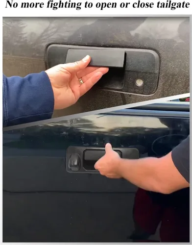 Vista 5 de SYOAUTO Manija de puerta trasera para Toyota Tundra 2014-2019 y Toyota Tacoma 2016-2020 manija de pestillo con orificio trasero para cámara