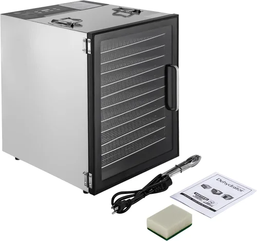 Vista 2 de Máquina deshidratadora de alimentos, 110 V, 800 W, 10 bandejas de acero inoxidable, secadora de alimentos de cocina con temperatura ajustable