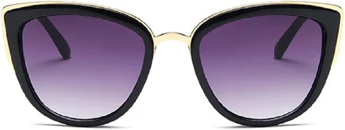 Vista 2 de Euxor EUXOR Gafas de sol de ojo de gato para mujer gafas moradas de diseño con borde dorado protección UV con bolsa de transporte moda elegante