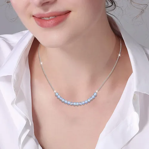 Vista 4 de Collar de plata de ley real con dije de corazón para hermana, regalo de hermana