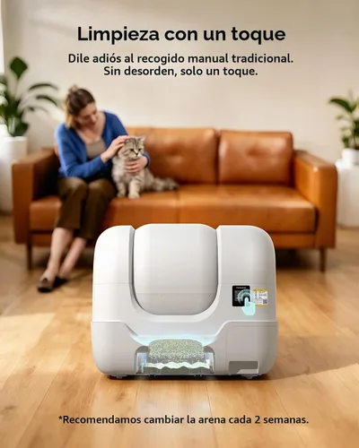 Vista 9 de PLT01 Caja de arena para gatos autolimpiante, caja de arena automática para gatos con recarga automática de arena, embalaje y sellado automático