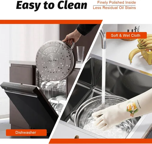 Vista 7 de Vaporizador de acero inoxidable de 5 niveles para cocinar, cajón de vapor multiusos con tapa transparente, utensilios de cocina portátiles, sartenes