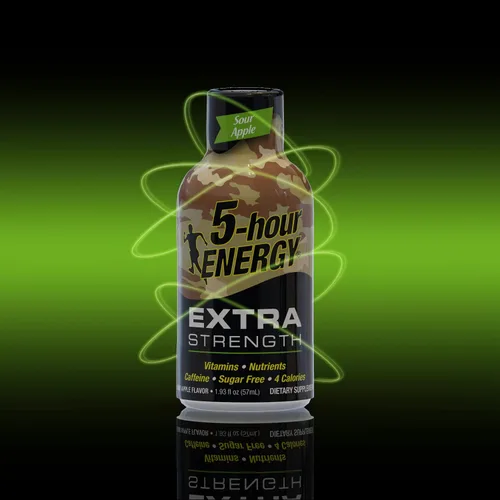 Vista 3 de 5 Hour Energy Shot - Manzana agria extra fuerte, paquete de 72 botellas de 2 onzas