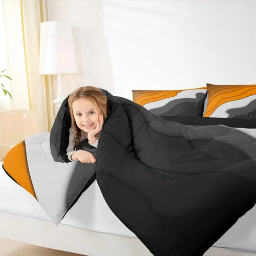 Vista 6 de Erosebridal Juego de ropa de cama abstracta con diseño de olas marinas tamaño Queen, juego de edredón y juegos de ropa de cama con temática de playa