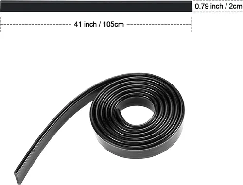 Vista 2 de Escobilla de goma de silicona de repuesto para puertas de ducha, ventanas, limpieza de vidrio, 41 pulgadas Negro