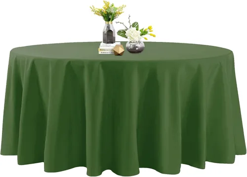 Vista 88 de Mantel de poliéster lavable de 132 pulgadas, resistente a las manchas y a las arrugas, mantel decorativo para mesa de comedor, fiestas de bufé