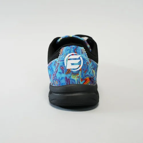 Vista 2 de ELITE Zapatos de bolos con cordones Blue Swirl para mujer con suela deslizante en los zapatos derecho e izquierdo