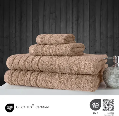 Vista 3 de Towels Beyond - Juego de toallas de lujo de 4 piezas, fabricadas con 100% algodón turco, altamente absorbentes y cómodas, incluye 2 toallas de baño