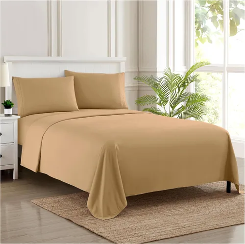 Vista 55 de Juego de sábanas extrasuaves de tamaño individual, ropa de cama transpirable y lujosa con correas elásticas integradas para las esquinas, colección