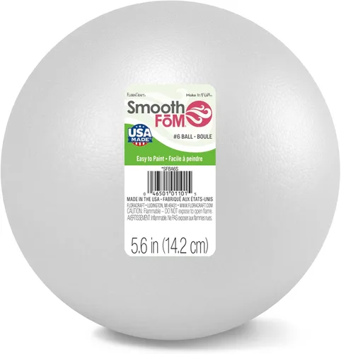 Vista 2 de FloraCraft SmoothFōM - Bola de 16 piezas, 0.8 pulgadas, color blanco