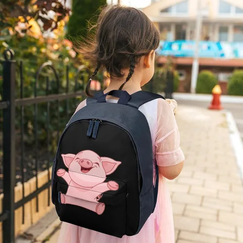 Vista 5 de Cute Pig Mini Travel Backpack Casual Lightweight Hiking Shoulders Bags with Side Pockets