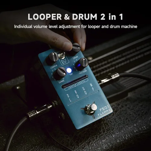 Vista 5 de FLAMMA FS01 Caja de Ritmos y Pedal de Bucle de Frases Pedal de Guitarra Modo Mix Capacidad de Looper 20 Minutos 121 Ritmos