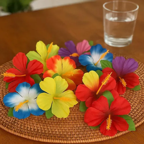 Vista 3 de Oojami flores de hibisco para decorar la mesa