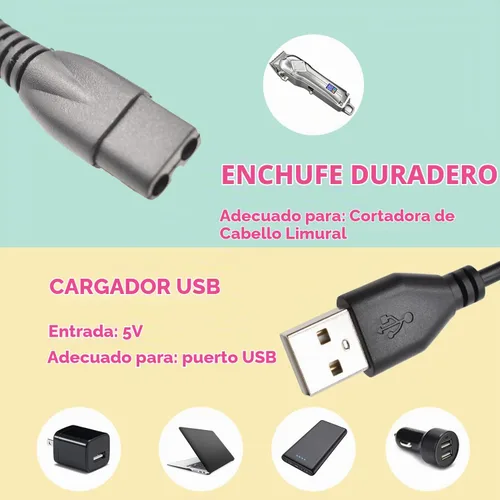 Vista 5 de Pinkind Cargador de repuesto para cortapelos Limural, cable de carga compatible con afeitadoras eléctricas Limural para hombres, cable de carga USB