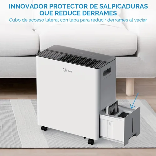 Vista 5 de Midea Deshumidificador de 4,500 pies cuadrados con bomba incluida, 50 pintas, ideal para sótanos, habitaciones grandes y medianas y baños (renovado)