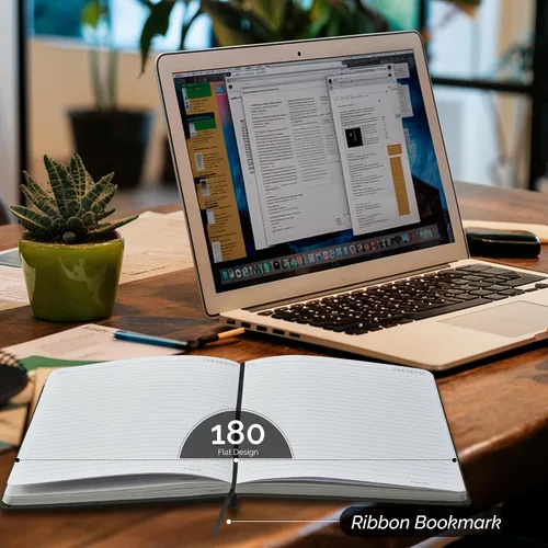 Vista 6 de Nextnoid Cuaderno rayado para hombres - Papel grueso de 120 g/m² - 160 páginas - Cuaderno de tapa dura A5 para el trabajo - Ideal para escribir