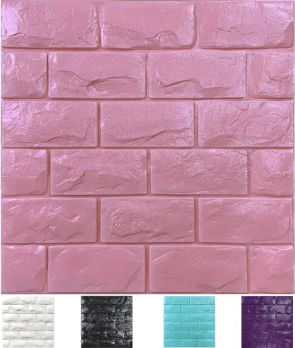 Vista 10 de 11 piezas de paneles de pared 3D de ladrillo falso adhesivo de despegue y pegado, papel tapiz de ladrillo blanco, paneles de pared de espuma