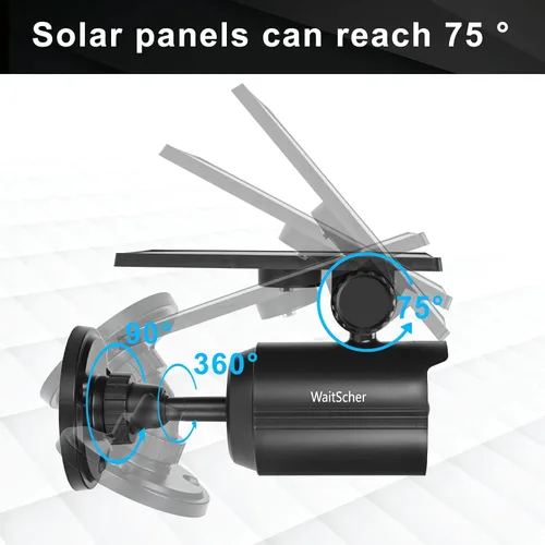 Vista 7 de Luces solares con sensor de movimiento para exteriores, IP67, impermeable, 360°, giratorio, energía solar, luces de inundación para graneros