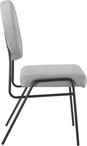 Vista 4 de Modway Craft - Juego de 2 sillas laterales tapizadas de tela, color negro y gris claro