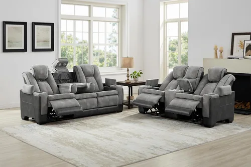 Vista 9 de THSUPER Sofá reclinable de microfibra con alimentación, sofá reclinable para cine en casa con reposacabezas ajustable/luz de lectura/puerto