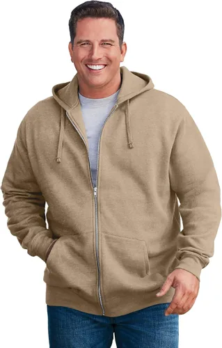 Vista 34 de KingSize - Chaqueta de forro polar con capucha y cremallera frontal para hombre Negro