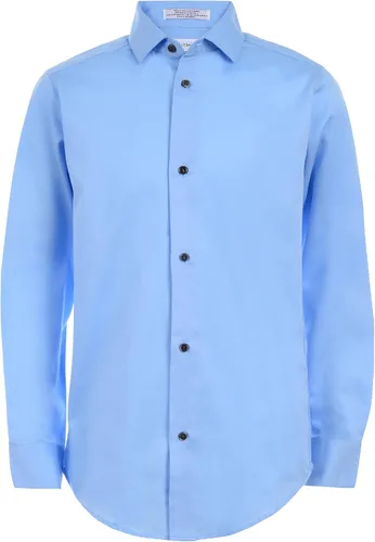 Vista 10 de Calvin Klein Boys' Long Sleeve Sateen Dress Shirt, Button-Down Style with Buttoned Cuffs & Shirttail Hem Negro