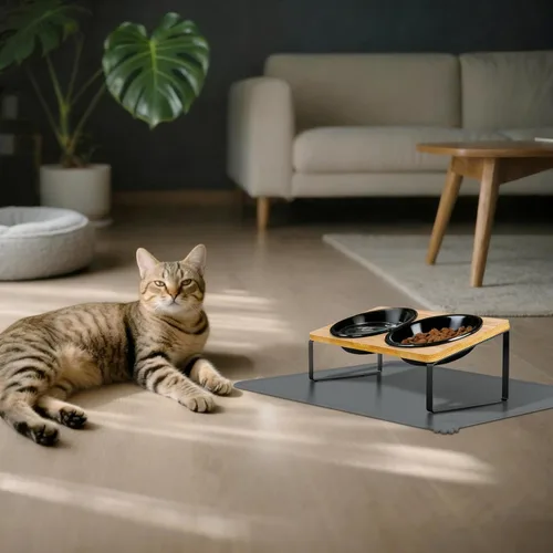 Vista 8 de LEAWALK Tazón de comida para gatos con altura ajustable mejorada Soporte de tazón de comida para perros de cerámica y tazón de alimentación lenta