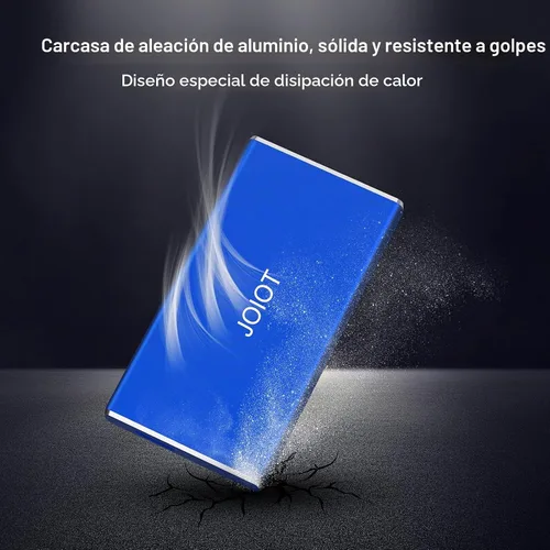 Vista 3 de JOIOT Mini SSD portátil de 500 GB Unidad externa de estado sólido - Hasta 540 MB/s, USB 3.1 Gen 2 SSD externo ultrafino, azul