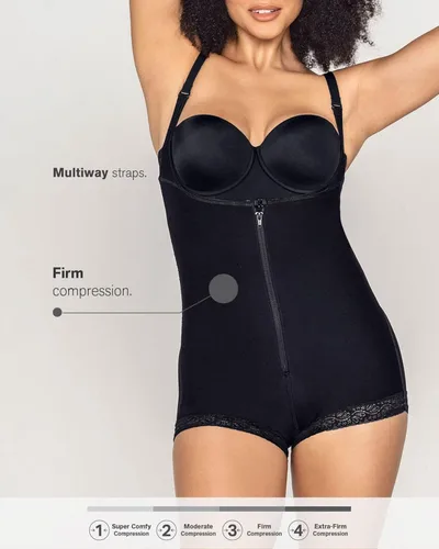 Vista 4 de Leonisa Modelador de cuerpo con control de abdomen para mujer - Body moldeador de compresión