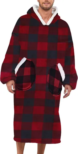 Vista 10 de American Trends Wearable Blanket Hoodie, Oversized Sherpa Warm Hoodie Blanket Thick Sweatshirt, Gift for Women Men Girls
