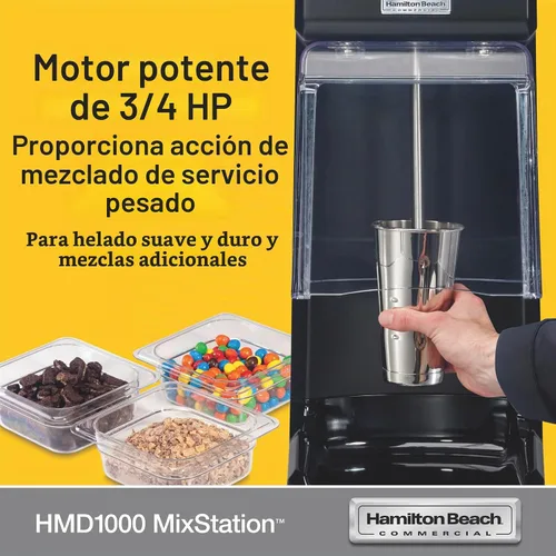 Vista 2 de Hamilton Beach Commercial MixStation - Mezclador de bebidas, motor de 3/4 HP, programable, velocidad variable, fácil de limpiar, certificado NSF