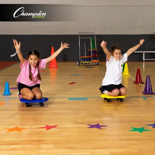 Vista 6 de Champion Sports marcadores polivinílicos de 10 pulgadas para objetivos. Ideales para entrenamientos y simulacros. Juego de 6 en verde, naranja