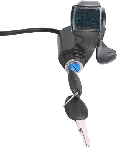 Vista 6 de Pantalla de voltaje E, pantalla LCD de acelerador de pulgar E de plástico negro, interruptor de alimentación de voltaje de batería digital