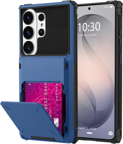 Vista 42 de Funda tipo cartera para Samsung Galaxy S22 con ranura para 2 tarjetas de crédito Funda a prueba de golpes Hybrid Heavy Duty Protection Armor Funda