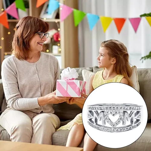 Vista 3 de Anillo de acero inoxidable chapado en oro blanco con diamantes de imitación para mujer, diseño de corazón con incrustaciones de microdiamantes