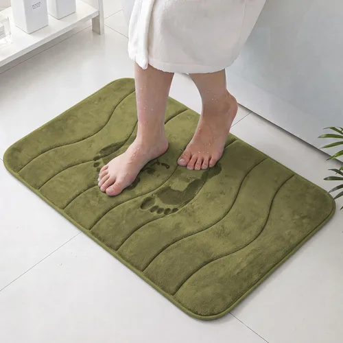 Vista 18 de Flamingo P Alfombra de Baño de Espuma Viscoelástica Tapetes de Baño Alfombra Antideslizante Absorbente de Agua para Ducha, 24x17 pulgadas, Verde Aqua