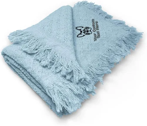 Vista 6 de Ropa de cama de bebé, mantas de bebé para niños y niñas, silueta de bulldog francés de algodón