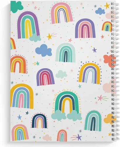 Vista 2 de Gotcha Covered Notebooks Divertido cuaderno de arcoíris personalizado de 8.5 x 11 pulgadas, tapa blanda laminada brillante duradera, 120 páginas