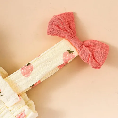Vista 3 de Conjunto de traje de baño para niñas y bebés, sin mangas, con estampado de frutas, para primavera y verano