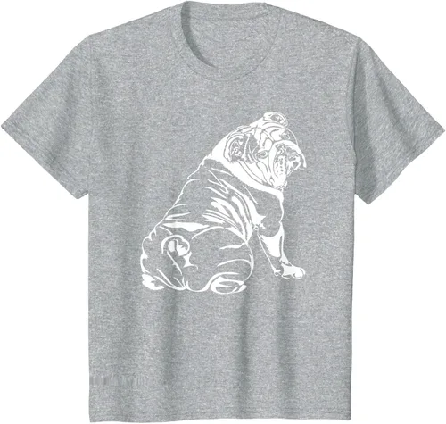 Vista 38 de Gracioso Bulldog Inglés playera perro Hund playera regalo, Azul (Heather blue)