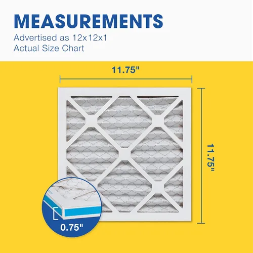 Vista 5 de Aerostar Filtro de aire MERV 8 de 12 x 12 x 1, 4 unidades, tamaño real (11.75 x 11.75 x 0.75), HVAC, aire acondicionado y filtro de horno que
