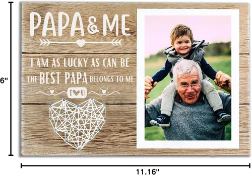 Vista 8 de InnoBeta PAPA & ME - Regalos para papá de nietos, nietos, marco de fotos de abuelo, regalo para cumpleaños, Navidad, Día del Padre, para fotos de 4