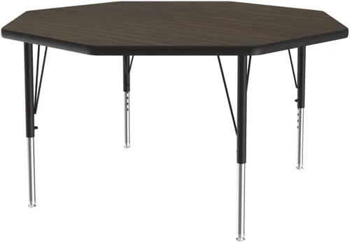 Vista 149 de Correll - Mesa rectangular de actividades para el aula de 24 x 36 pulgadas, altura ajustable (19-29 pulgadas), parte superior de nogal colonial