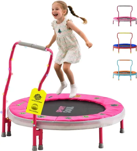 Vista 11 de SPORTSOUL Mini Trampoline for Kids 3-6 with Super Safe Foam Handle Bar, 3ft Toddler Trampoline Indoor with No-Gap Cover for Indoor and Outdoor