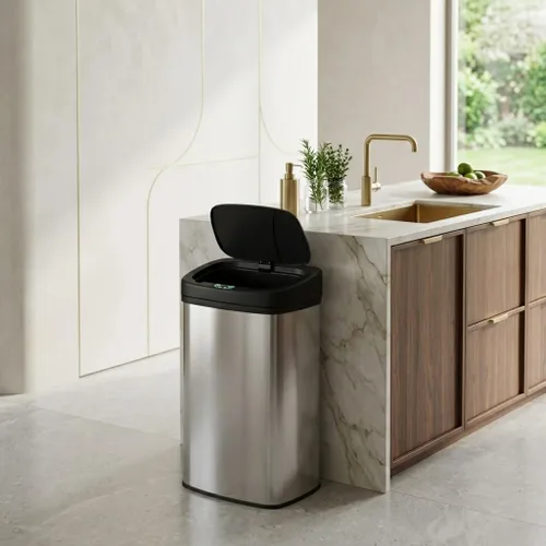 Vista 7 de Dkeli Bote de basura de cocina de 22 galones, papelera automática de acero