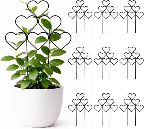 Vista 7 de ZOUTOG Paquete de 9 enrejados para plantas trepadoras al aire libre de 15 pulgadas, enrejado de jardín de metal inoxidable para plantas en maceta