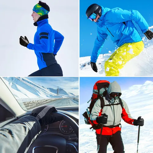 Vista 7 de Guantes de esquí Guantes de invierno impermeables y transpirables para clima frío, guantes de nieve para hombres y mujeres