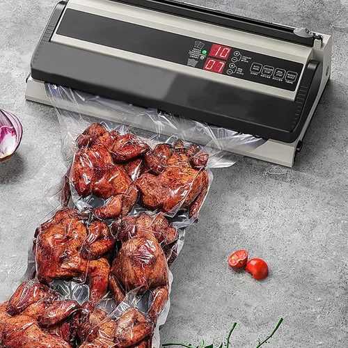 Vista 8 de Máquina selladora al vacío comercial, Máquina automática de conservación de alimentos de un solo toque, con función inflada y cortador de aire