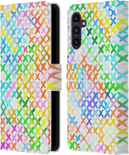 Vista 228 de Head Case Designs Officially Licensed Ninola Brushstrokes Multi Colorful Leather Wallet Case Compatible with Samsung Galaxy A07 4G