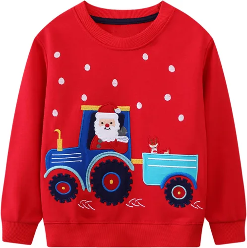 Vista 17 de Bumeex Sudaderas con cuello redondo para niños de 2 a 7 años